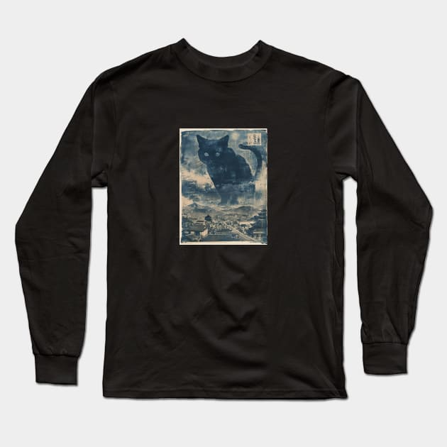 Vintage Japanese Catzilla Long Sleeve T-Shirt by obstinator